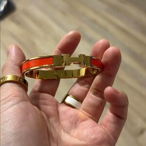 Hermes Gold and Orange Bracelet